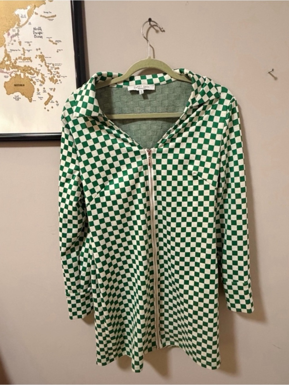 Urban Outfitters | Green & White Checkered Dress | 70’s style - Picture 2 of 4